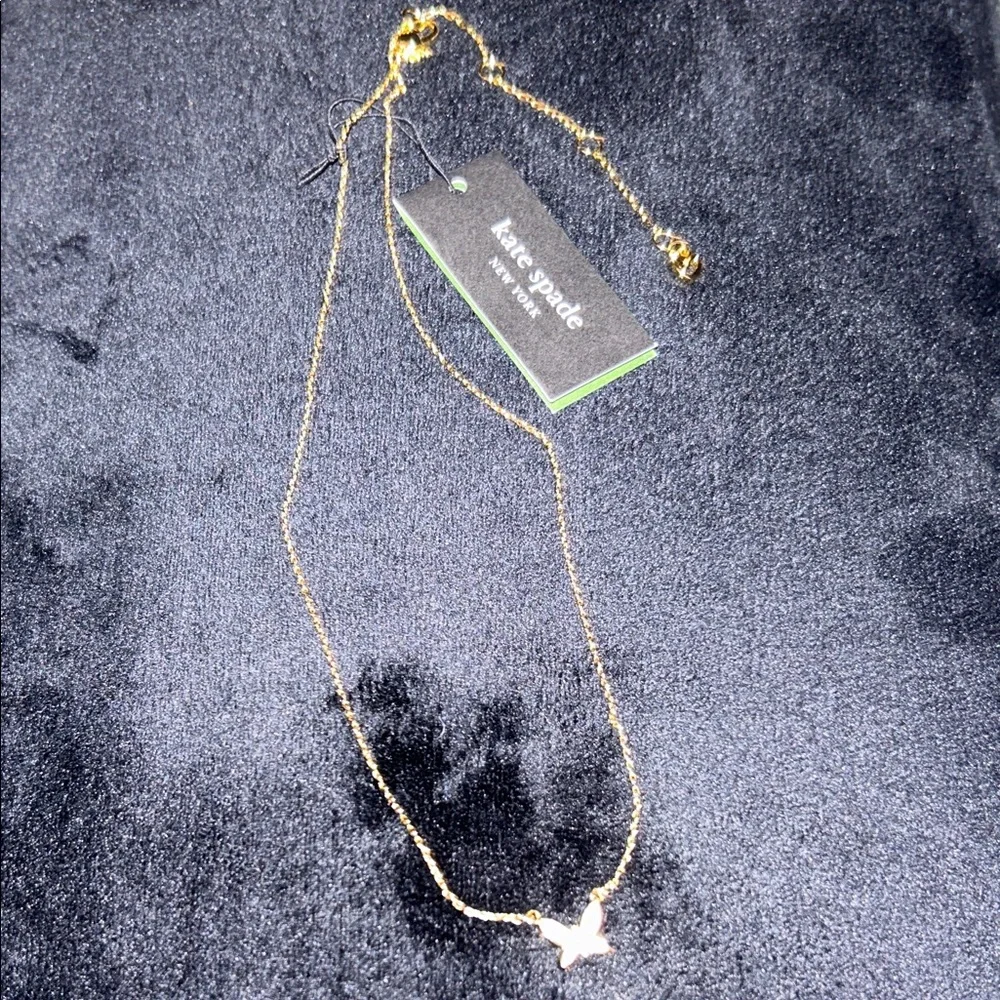 Kate Spade Gold and Pink Socia Butterfly Necklace